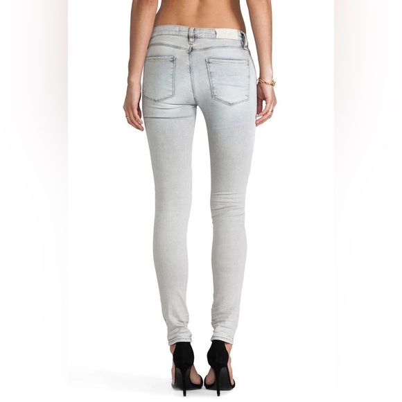 IRO Cole Aleka Light Grey Stretch Cotton Light Distress Low Rise Skinny Jean 30 - Picture 3 of 11